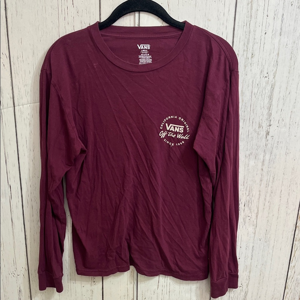 Vans Maroon Long Sleeve Tee